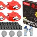 2026 Optimized Upgrade Mouse Rat Trap Bucket Lid-Metal Bait Cage-AutoReset-Fit 5 Gal Bucket (Red - 4 Pack, Extreme Value with Free Hand Glove)