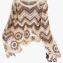 Irregular Contrasting Striped Sweater for Womens Spring Heavy hookflower Tassel Blouse top, 3XL