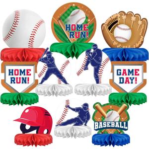 Baseball Party Supplies:Baseball-Themed Honeycomb Centerpiece for Baseball Birthday & Gameday Celebrations - Essential Decorations & Favors