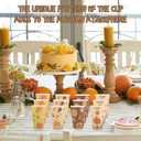 Zopeal 100 Pieces Thanksgiving 12 oz Disposable Coffee Cups with Lids Paper Hot Cup 4 Fall Design Patterns Cute Cups for Hot Tea Beverage Water Juice Dinner Wedding Event Holiday Decoration