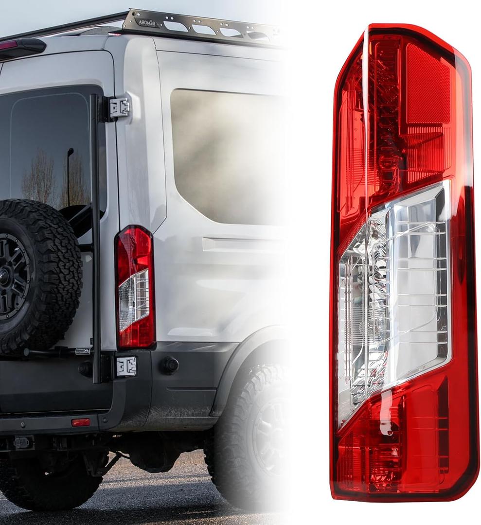 RH Halogen Tail Light With New Bulbs&Harness Compatible with 2015-2025 Ford Transit 150 250 350 350HD Right Passenger Side Rear Lamp Replacement CK4Z13404K 166-02778R