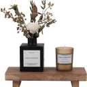 zoocatia Small Wood Tray Pedestal Stand Farmhouse Bathroom Decor Decorative Wooden Riser Kitchen Soap Dish Holder for Vanity, Counter, Sink, Brown (8.7" x 3.6" x 1.6")