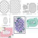 BENECREAT 4 Styles Net Lace Frame Cutting Dies, Grid Background Metal Cutting Dies for DIY Paper Craft Card Making Scrapbooking Decor