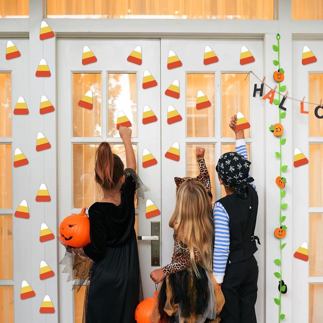 1000 Pcs Candy Corn Bulletin Board Decor Candy Corn Shaped Sticky Notes Halloween Classroom Decorations for Bulletin Board School Classroom Party Decorations (White, Yellow, Orange)