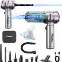 Handheld Vacuum Cordless, Car Vacuum Cleaner with Brushless Motor, Strong Suction Vacuum & Compressed Air Dusters with LED Light, Type C Port, Wireless Mini Portable Hand Vacuum Blower for Home, Pet (Silver)