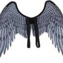Himine Non-Woven Fabric Festive Party Angel Wings Suitable for Child Decorative Wings (Black)
