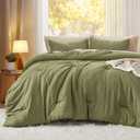 Bedsure King Comforter Set, Olive Green Soft Prewashed Bedding for All Seasons, 3 Pieces GentleSoft Bed Set, 1 Lightweight Comforter (104"x90") and 2 Pillowcases (20"x36")