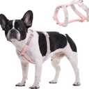HDKUW Dog Shining Rhinestone Harness, No Pull Adjustable Buckle D-Ring Harness for Small Medium Dog (Pink M) (Head Girth 16-22", Chest Girth 19-25")