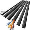 Delamu Black Cord Hider, 85in Cord Covers for 3-4 Wires on Wall, Large Cable Hider, Premium Wire Covers for Cords on Wall, Easy Set-up Cable Cover Raceway, TV Wire Hiders Wall, W1.18 H0.67in, Black