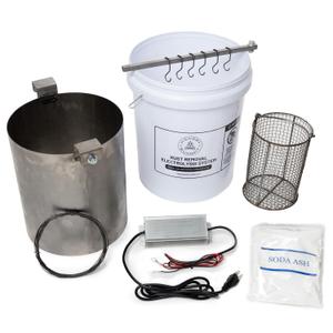 Electrolysis Kit Rust Remover for Metal Gentle DIY Rust Removal for Cast Iron & Steel Better Than a Ultrasonic Cleaner - Complete Set - Bucket, Steel, Rod, Hooks, Basket, & More by Hickory Summit