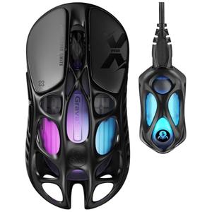 GravaStar Mercury X Pro Wireless Gaming Mouse, Come with 8K Dongle – 32,000 DPI PAW 3950 Sensor, 8,000Hz Polling Rate, Only 49g, Magnesium Alloy Hollow Frame, RGB Lighting, 5 Programmable Buttons GravaStar Mercury X Pro Wireless Gaming Mouse, Come with 8K Dongle – 32,000 DPI PAW 3950 Sensor, 8,000Hz Polling Rate, Only 49g, Magnesium Alloy Hollow Frame, RGB Lighting, 5 Programmable Buttons