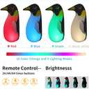 SUPERNIGHT Halloween LED Inflatables Solar Penguin Outdoor Decorations, 2-Pack Solar Light with 16 Color, Yard Wizard Tumbler Toy with Built-in LEDs for Indoor Party Garden Lawn Decor