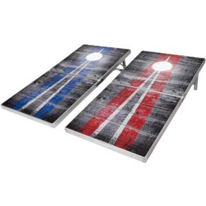 GoSports 4 x 2 ft Aluminum Cornhole Game Sets  Choose LED Lights or Standard - Set Includes 2 Foldable Regulation Size Boards, 8 Bean Bags, & Rules