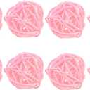 MECCANIXITY 8 Pcs Wicker Rattan Balls 1.2 Inch Rattan Decorative Balls Vase Fillers for Wedding Party Centerpiece Bowls Home Decoration Pink