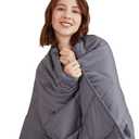 Hiseeme Soft Weighted Blanket for Adult (15lbs, 48''x72'') Evenly Distributed Weight - Enjoy Natural Deep Sleep (Dark Grey)