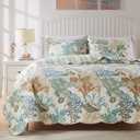 Barefoot Bungalow Atlantis Coastal Quilt Set, 3-Piece King/Cal King, Jade