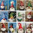 Sherr 12 Pcs Pre Drawn Canvas Pre Printed Canvas Set for Adults Cute Printed to Paint Set Theme Painting for Valentine's Day Party Favor(Christmas Gnome,8 x 10 Inch)