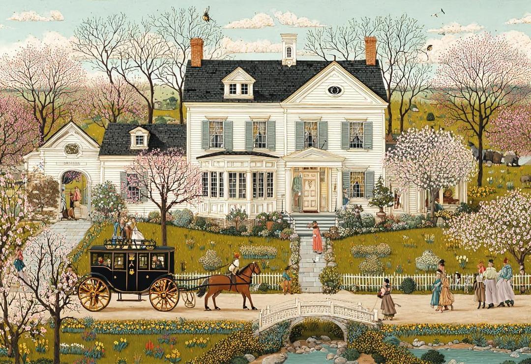 1000 Piece Puzzle for Adults  Jane Austens Spring Manor Challenging Aesthetic Jigsaw Puzzle for Relaxing Mindfulness Stress Relief Home Decor and Gift (092)