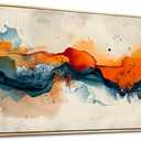 MHARTK66 Framed Abstract Wall Art for Living Room, Bright Modern Large Canvas Prints Paintings Artwork for Walls, Colorful Abstract Pictures for Hallway Stair Bedroom Office Wall Decor 24x48 In