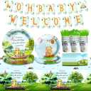 172pcs Winnie Baby Shower Decorations Kit, Classic Bear Theme Party Supplies, Banner , Plates, Napkins and Tableware Set For Girls Boys Baby Shower, For 24 Guests