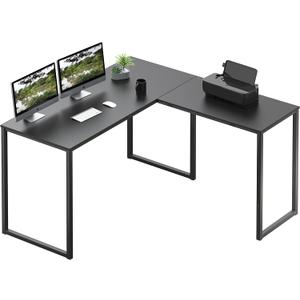 SHW Mission 48 x 48 Inches L-Shape Home Office Computer Desk, Black, 48-Inch L-Shaped
