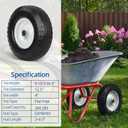 GICOOL 4.10/3.50-6 Flat Free Tire and Wheel, with 3"-3.5''-4.0''-4.5'' Centered Hub, and 3/4" & 5/8" Bearings, Replacement for Lawnmower, Wheelbarrow, Hand Truck/All Purpose Utility Tire on Wheel