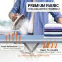 UniSimp Ironing Board Cover and Pad 15"x54" Extra Thick Natural Cotton, Scorch and Stain Resistant Padding, Standard Size Iron Board Cover with Fasteners Heavy Duty Elastic Edge, Heatproof Blue