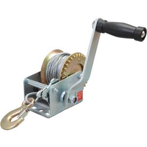 BIG RED ATRT1061CR Torin 600lbs Capacity Manual Hand Crank Winch with 26.3FT Steel Cable