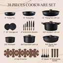 CAROTE 38pcs Pots and Pans Set Non Stick, Cookware Set Detachable Handle, 38 Piece