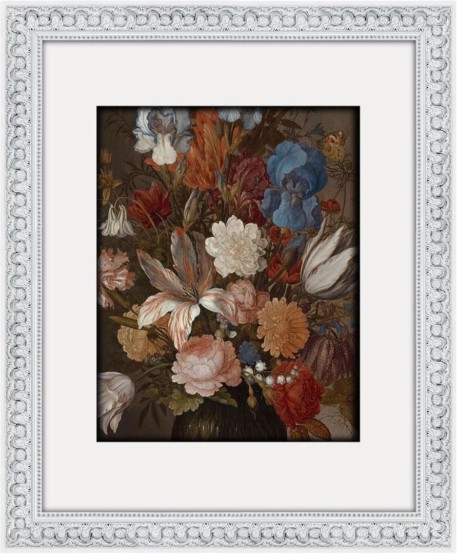 White 16x20 Frames with Mat Wood Vintage Ornate Antique Victorian