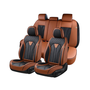 Seat Covers, Car Seat Covers Full Set, Leather FullSet Fullset-Black&Brown Seat Covers, Car Seat Covers Full Set, Leather FullSet Fullset-Black&Brown