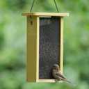 Finch Fare Recycled Plastic Thistle Mesh Bird Feeder for Wild Birds and Outdoor Décor, Dual-Sided Feeding & Removable Mesh Panels, 1.375 Quart Capacity, Yellow