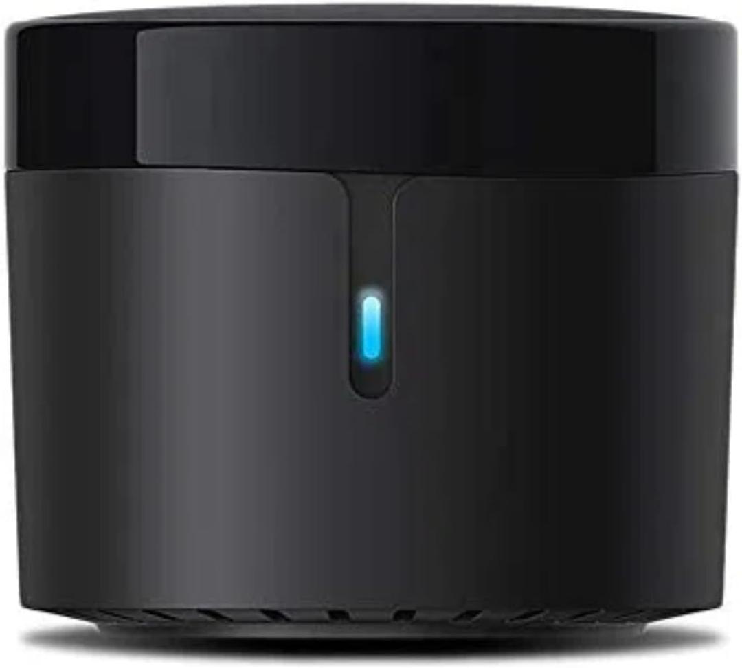 Broadlink RM4 Mini Smart Remote(2.4GHz Wi-Fi Only)- IR Blaster Hub for Smart Home Automation, Infrared TV Air Conditioner Remote Replacement Compatible with Alexa, Google Assistant, IFTTT (RM4 mini (No Sensor Cable) Black