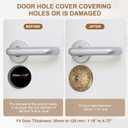 PATIKIL Door Hole Cover Plate, 2 Inch Zinc Alloy Flower Round Deadbolt Knobs Fixing Cover with Hex Wrench Fits Doors 2" to 4-3/4" Thick for Hole Filling Decoration, Vintage Blue