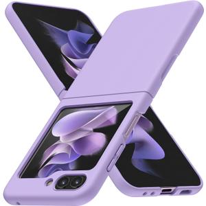 Compatible with Samsung Galaxy Z Flip 5 Case, Clear Hard PC Cover Cute Simple Never Yellowing Lightweight Matte Protective Slim Bumper Phone Case for Samsung Galaxy Z Flip 5, Purple(6-25)