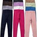 12 Pack Girls Dance Leggings for Toddler High Waisted Pants Kids Soft School Wearing
