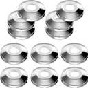 Honoson 12 Pieces 1/2 Inch Escutcheon Plates Pipe Covers Chrome Plated 304 Stainless Steel Escutcheon Flange Plumbing Cover Plates for 5/8 Inches OD Copper, PEX, PVC Pipe Wall Covers
