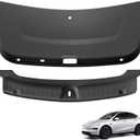 LUCKEASY 2PCS Trunk Tailgate Mat & Rear Bumper Guard for Tesla Model Y Juniper 2025 2026 Standard & Premium & Performance Rear Door Pad & Trunk Bumper Guard Sill Cover TPE Accessories Black