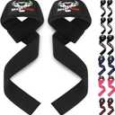 BEAST RAGE Lifting Straps for Weightlifting, Weight Lifting Straps Gym Power Workouts Lifting Wrist Straps Padded Cotton Men Women Support Lifters Deadlift Straps Hard Pull Exercise Straps (Black)