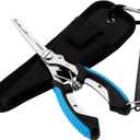 BOXOB Fishing Pliers, Metal Fishing Pliers Saltwater Fishing Pliers Hook Remover Needle Nose Pliers Fishing Multifunctional Tool Accessories Fishing Gear and Gifts for Men