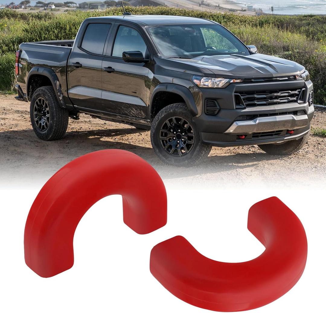Tow Hooks Covers for Chevy Colorado Trailboss 2015-2026/GMC Canyon 2015-2022 (Not fit 2023-2026 Colorado Z71 ZR2) Compatible with Chevy Colorado/GMC Canyon Accessories (Red) (Round Shape)
