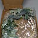 TEMPUS 16 Artificial Wood Bead Eucalyptus Wreath - Indoor/Outdoor Seasonal Farmhouse Door Decor with Artificial Greenery Perfect