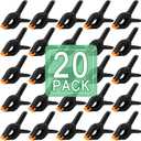 20 PCS 4.5" Heavy Duty Plastic Spring Clamps, Black Spring Clips for Backdrops, Craft Projects, Woodworking, Photography and Display Stands
