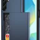 Jiunai for Samsung Galaxy A16 5G Case A17 Case Wallet Card Holder for 2 Cards License IDs CC Protective Hybrid Slide Pocket Minimalist Phone Cover for Samsung Galaxy A16 A17 5G 6.7'' Men, Women, Navy