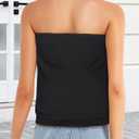 CHICGAL Women's Tube Tops Summer Casual Bandeau Tank Casual Strapless Blouse Off The Shoulder Tunic Shirts 2026 (Black, M)