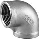 Stainless Steel 304 Cast Pipe Fitting, 90 Degree Elbow, 1-1/4" NPT Female x 1-1/4" NPT Female, Pack of 1