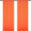 Orange Sequin Backdrop Curtains,2 Panels 2FTx8FT Orange Curtain Backdrop Glitter Party Decorations Background Drapes for Wedding Birthday Anniversary Graduation Photo Booth Decor