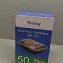 50 Pack (100-Piece) 24 oz Meal Prep Containers Reusable with Lids, Sturdy Leakproof & Food Safe, Microwave, Freezer, Dishwasher Safe Prep Containers, To Go Take Out Plastic Food Storage