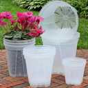 6/8/10/12 Inch Large Clear Nursery Pots 12 Pack, Large Clear deep planter Plastic Plant Pots with Drainage for Bulbs & Orchids, Ideal for Hyacinths, Tulips, Amaryllis, Indoor Outdoor Deep Pots