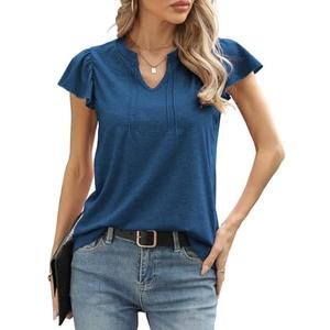 Womens Summer Tank Tops V Neck Waffle Knit Sleeveless Tunic Casual Loose Fit Blouses Shirt Clothes, XL